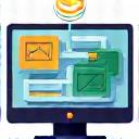 Icône de carte web interactive sur un écran d'ordinateur